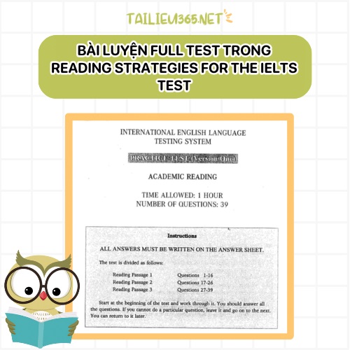 Bài luyện full test trong Reading Strategies For the IELTS Test