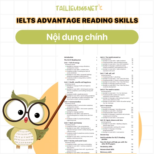 Nội dung chính của sách IELTS Advantage Reading Skills