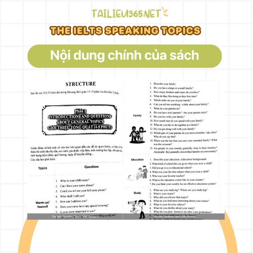 Nội dung chính của The IELTS Speaking Topics With Answers PDF